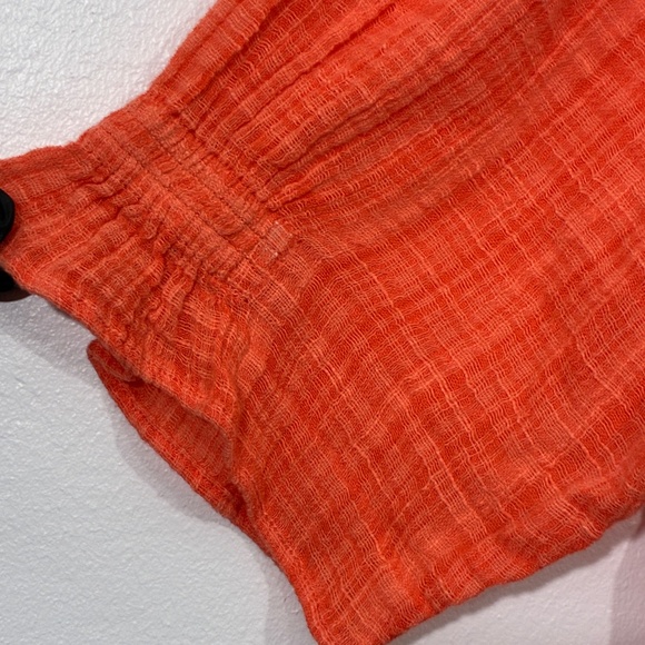 APIECE APART Los Altos Ruffled Cotton Voile Blouse Orange Small Cottage Core - Picture 8 of 12